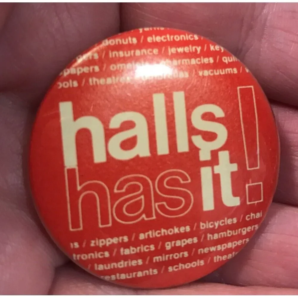Vintage Button pin pinback collectable Souvenir Halls Has It Knoxville Tennessee
